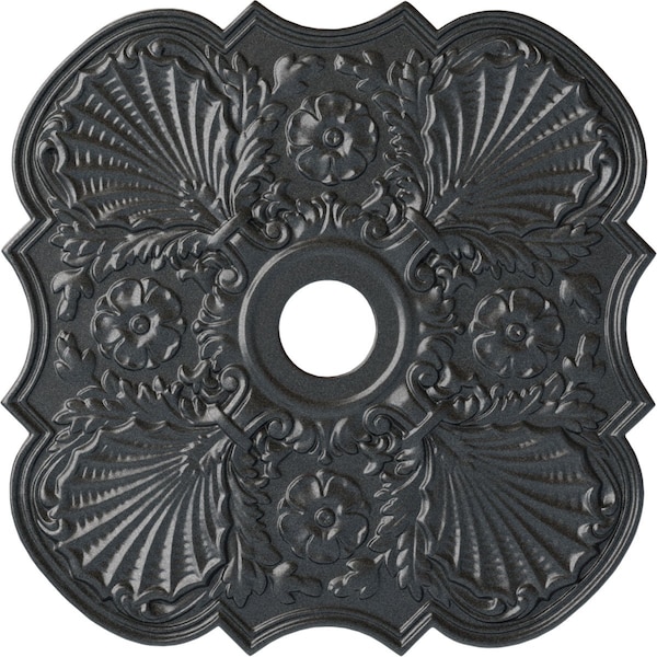 Ekena Millwork Flower Ceiling Medallion (Fits Canopies up to 6 1/4"), 29"OD x 3 5/8"ID x 1 3/8"P, Pewter CM29FWPES - main